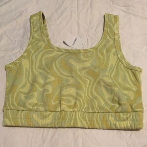 Forever 21 Yellow and Green Swirl Crop Top
